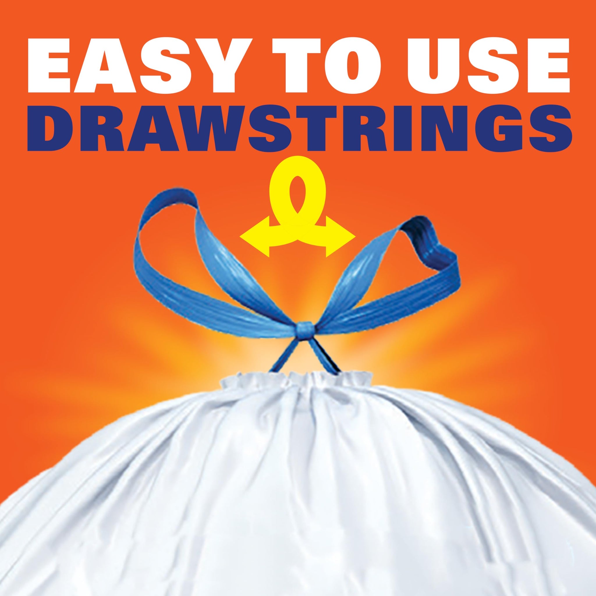Hefty Strong 13 Gallon Trash Bags, Tall Kitchen Trash Bags, UnscentedLarge Trash Bags with Drawstrings, Durable Closure, Resists Leaks, Punctures