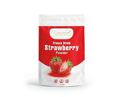 Freeze-Dried Strawberry Powder, 12 Ounces | 100% Natural Fruit Powder | Freeze-Dried Strawberries Source | No Sugar & Additives | Great Flavor