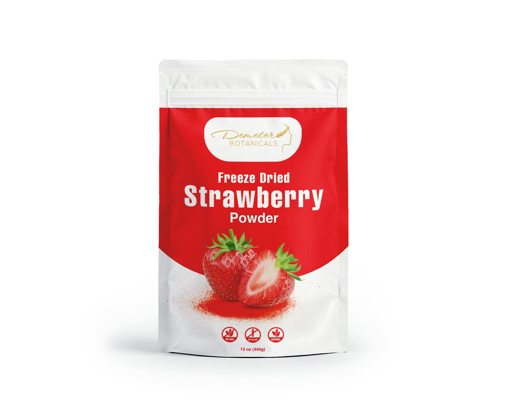 Freeze-Dried Strawberry Powder, 12 Ounces | 100% Natural Fruit Powder | Freeze-Dried Strawberries Source | No Sugar & Additives | Great Flavor