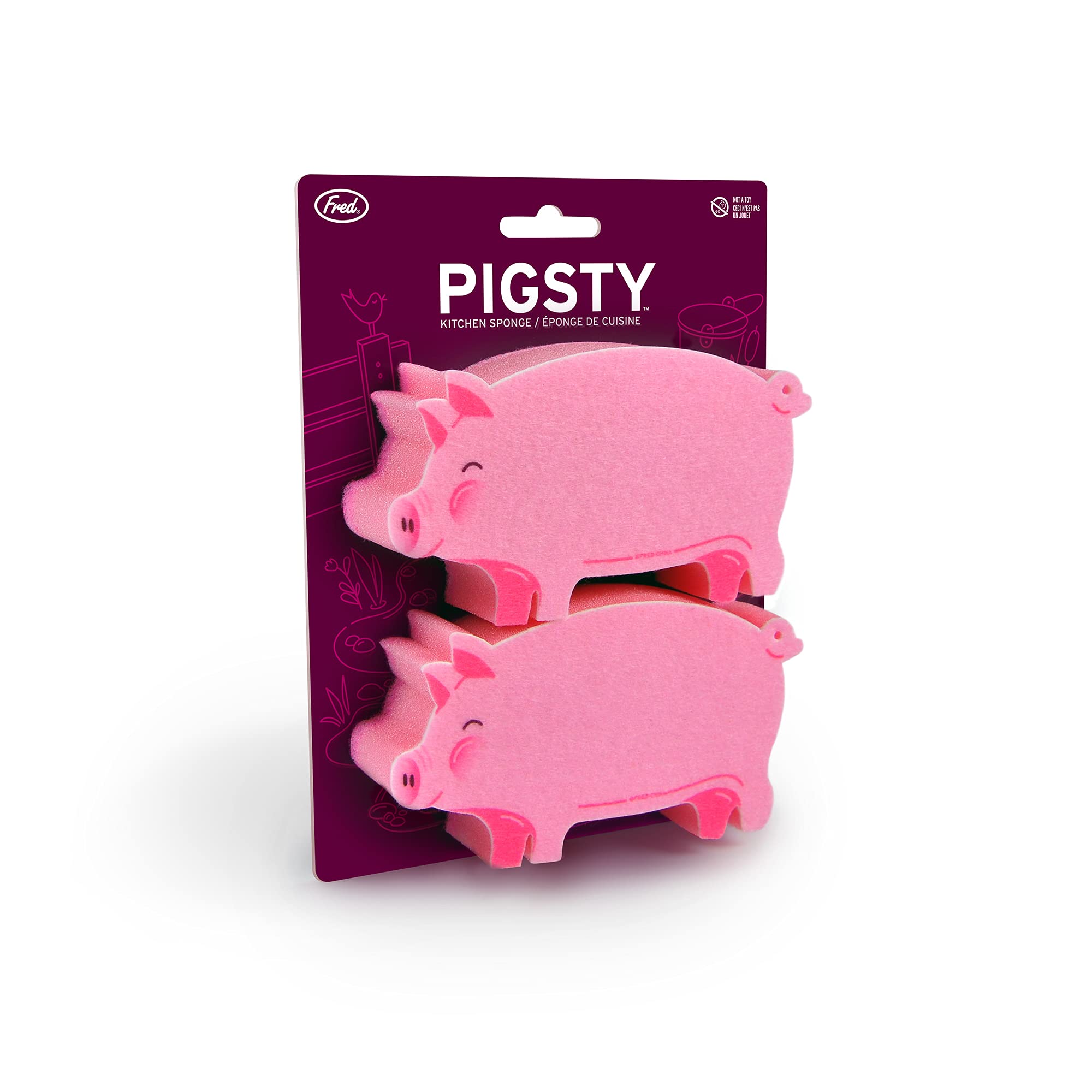 Genuine Fred, Pigsty, Kitchen Sponges, Set of 2, Pink (5286340)
