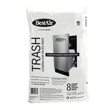 BestAir Heavy Duty Trash Compactor Bags (8-Pack) | Reinforced Bottom Seal | Wet-Strength Paper with Plastic Liner | Pre-Cuffed Flat Top for Secure Fit