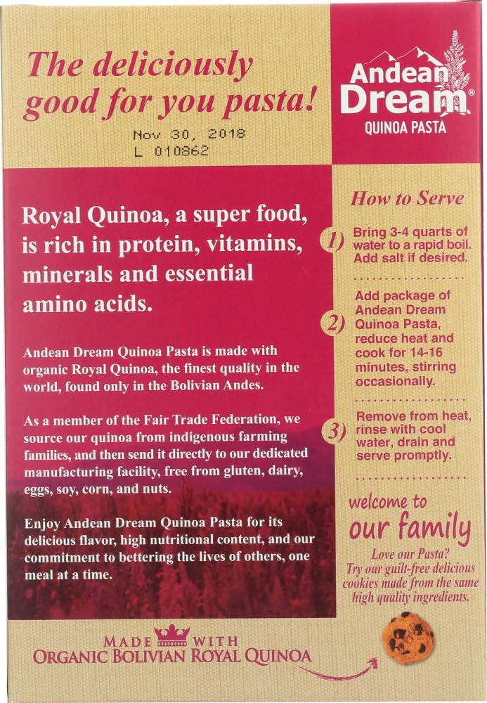 And?an Dr?am Glut?n Fr?? ?rganic Fusilli Quin?a Pasta - Cas? ?f 12-8 ?z. - Bulk Buy