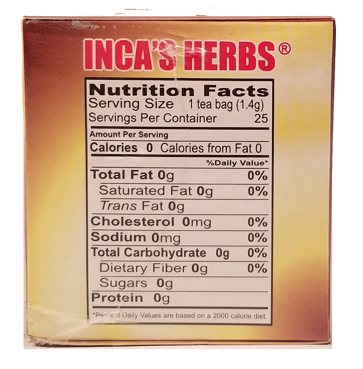 Inca's Herb Yacon Tea in Bags - 1.23 Oz - 35 g
