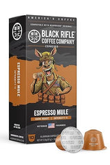 Black Rifle Coffee Company 30 Espresso Mule Capsules - Dark Roast Espresso, Chocolate, Bing Cherry & Caramelized Sugar, espresso Compatible