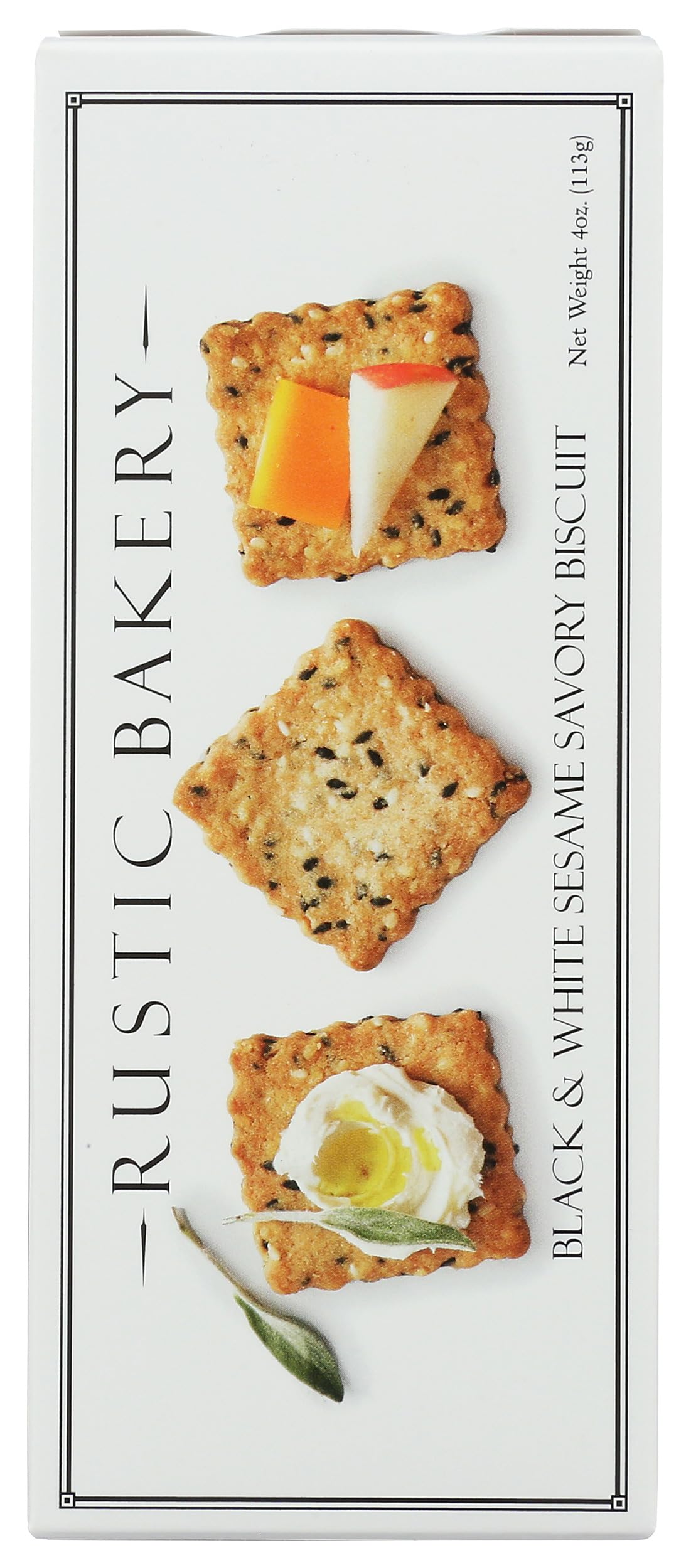 Rustic Bakery, Biscuits Savory Black And White Sesame, 4 Ounce