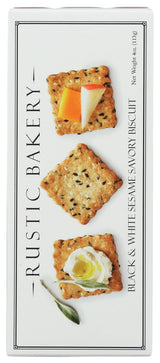 Rustic Bakery, Biscuits Savory Black And White Sesame, 4 Ounce