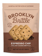 Brooklyn Brittle Espresso Chip Italian Cookie Brittle - Crunchy Coffee-Flavored Gourmet Snack - Handmade Baked Treats - Perfect for Dunking, Snacking