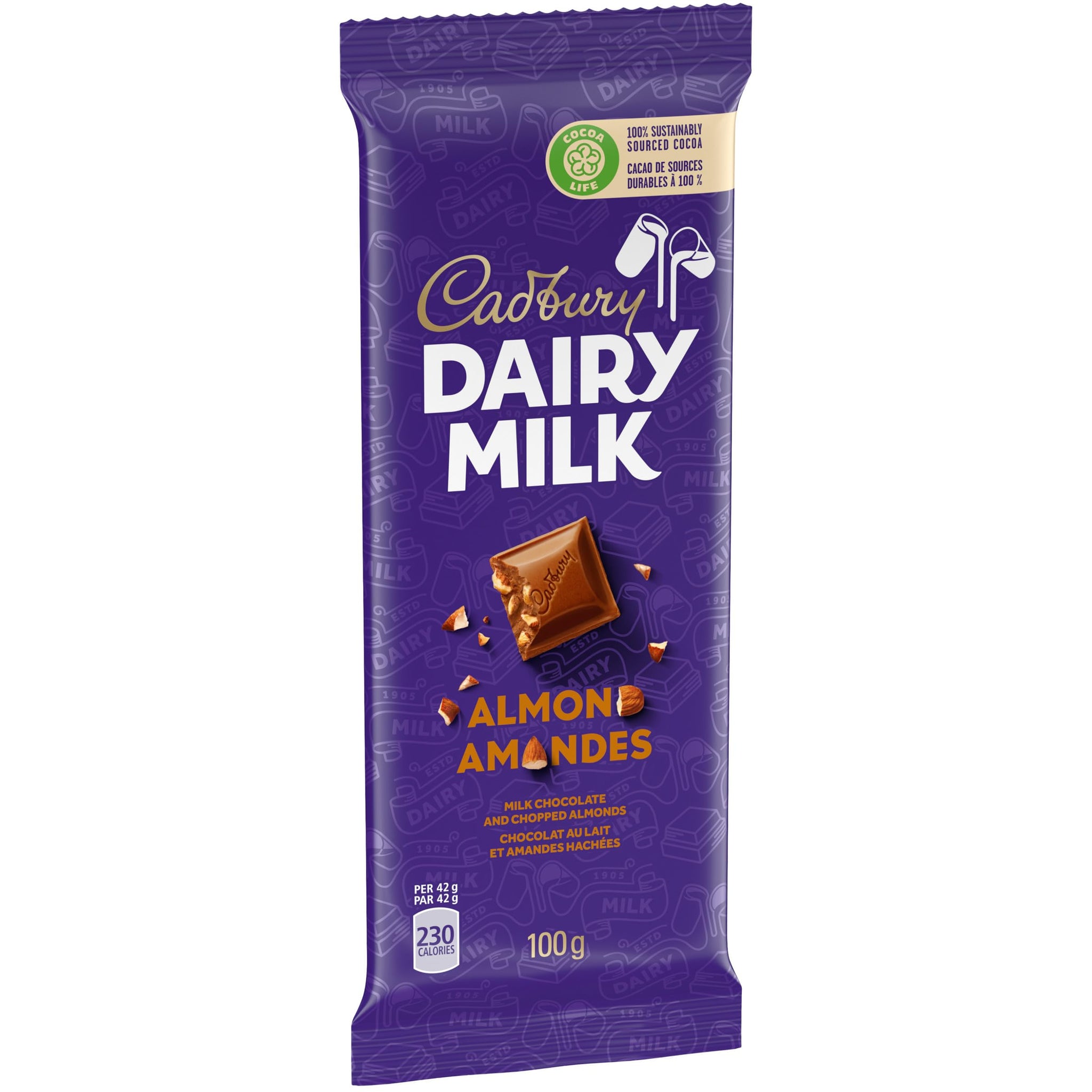, Dairy Milk Almond, Chocolate Bar, 100g/3.5oz