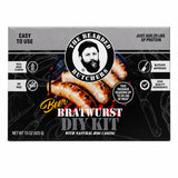 Bearded Butchers Beer Bratwurst DIY Kit - Rich & Flavorful Brats - Includes Seasoning & 32mm-35mm Natural Hog Casings - Add Beer for Extra Flavor