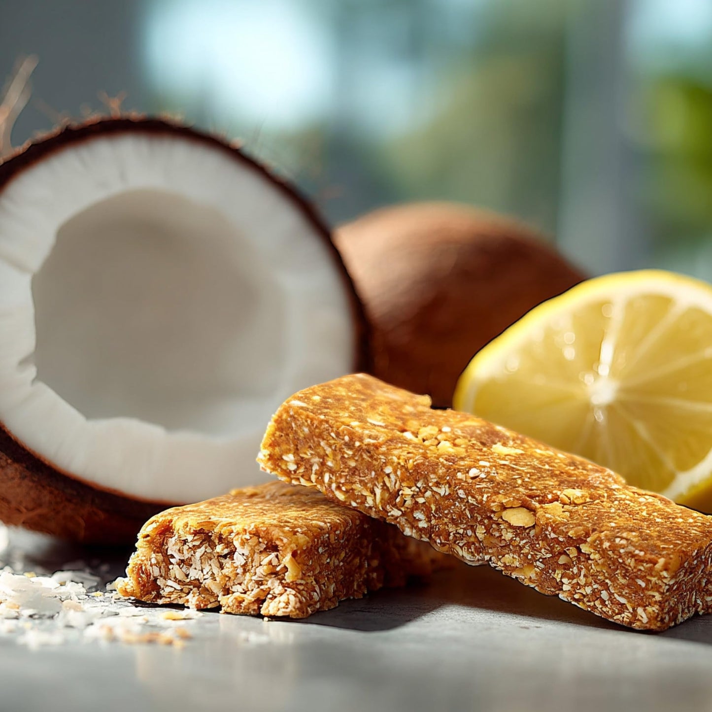 NEOBAR Lemon Coconut Plant-Based Vegan Snack Bars, Gluten Free Dairy Free Snacks, No Added Sugar, No Preservatives, Non-GMO | 12 Count