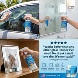 Truly Free Natural Glass Cleaner Kit - Removes Dirt & Debris for Sparkling Clean Windows & Glass Surfaces at Home, Office & Garage, Includes 16 oz