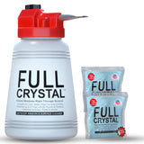 Full Crystal Window Cleaning Kit - 8 oz Glass Cleaner and Bottle with 27 ft Reach, Each 4 oz Bag Makes Up to 640 fl oz, Cleans Up to 40 Windows