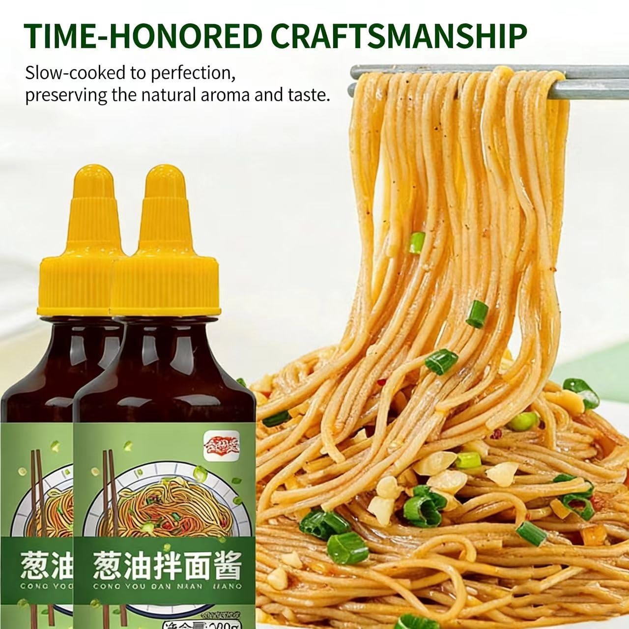 Shanghai Scallion Sauce - 9.88oz (280g) Pack of 2 - Smooth Scallion Oil in Squeeze Bottle for Noodles, Rice, Soup, Stir-Fries, Dumplings - All-Purpose