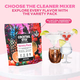 Cocktail Stix Zero Sugar Variety Pack - Cocktail & Mocktail Drink Mixer - Skinny Mixes - Water Flavoring Packets - Vegan - No Calories, No Carbs, No