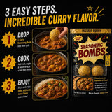 Birria Queen Curry Seasoning Bombs (2 Bombs, 5 oz) - Instant Curry Flavor, Slow Cooker & Crock Pot Ready, Easy Drop-In Spice Blend, No Measuring
