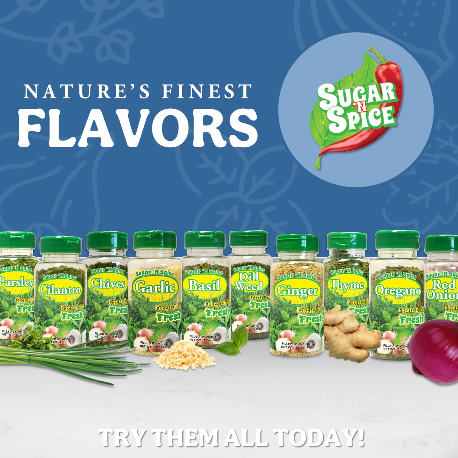 Sugar 'N Spice Premium Freeze-Dried Herbs & Spices, Strong Aroma and Fresh Flavor (Cilantro, 0.23 Ounce (Pack of 1))