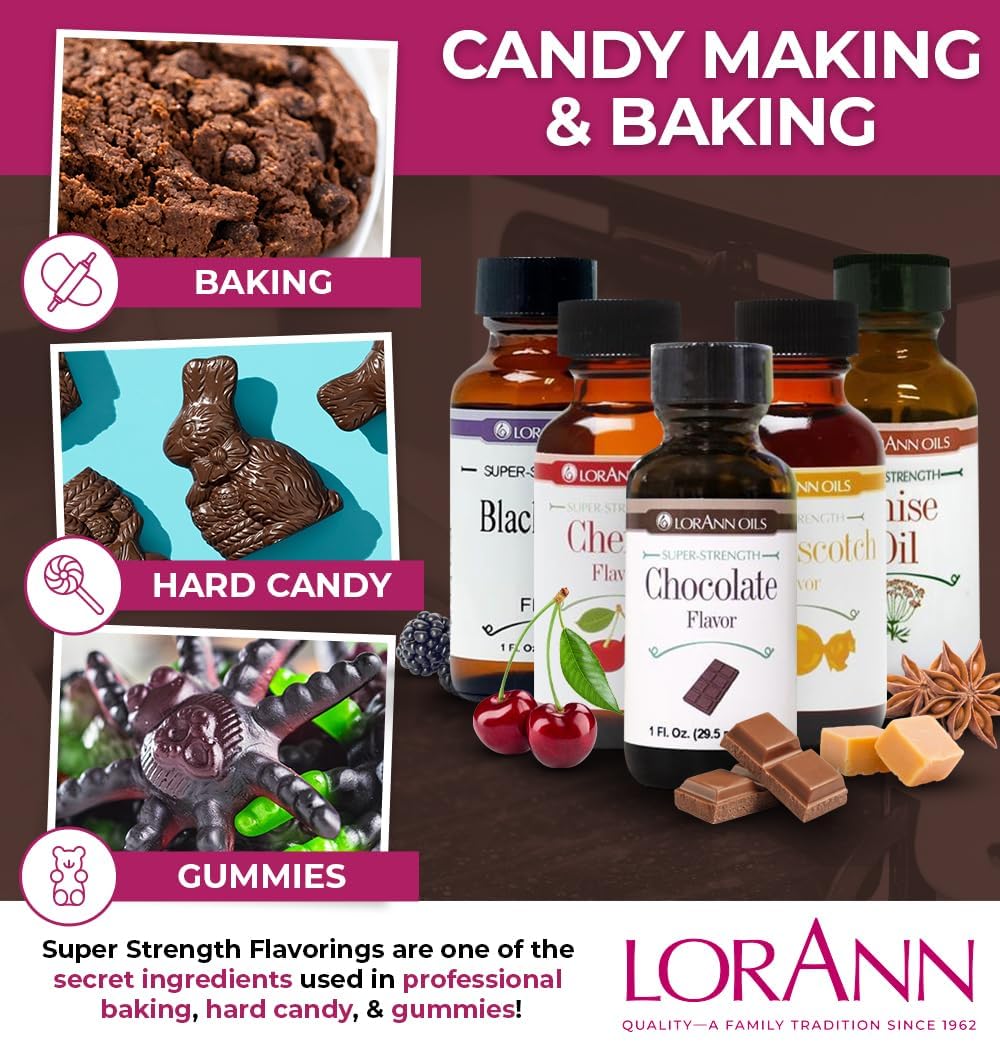 LorAnn Oils Super Strength Flavoring - Used For Candy Making, Flavoring, Baking, Hard Candy, & Flavor Oils - Bold, Natural Flavors 4X Stronger Than