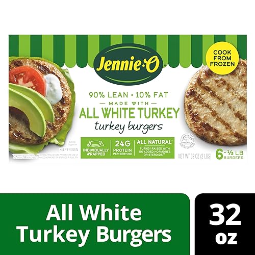 Jennie-O, Frozen All White Turkey Burgers, 2 lb