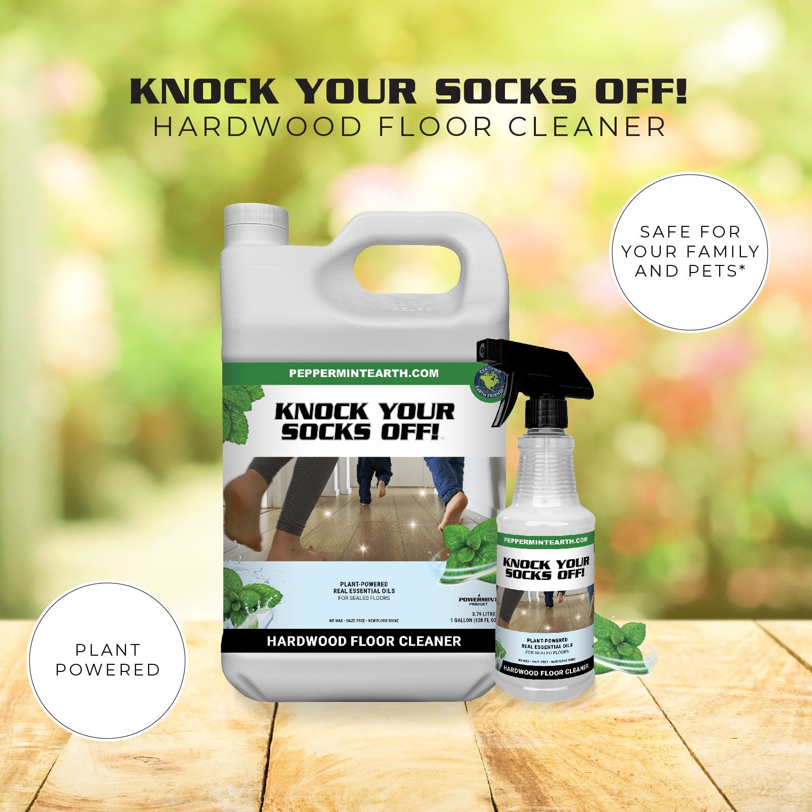 Powermint 1 Gallon ‘Knock Your Socks Off!’ Hardwood Floor Cleaner