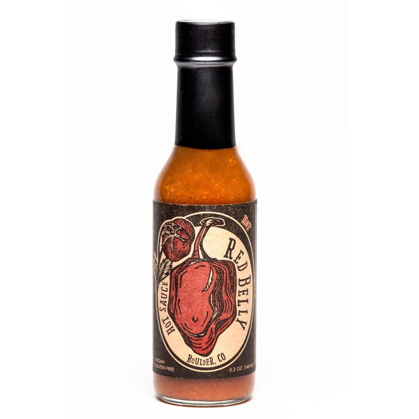 Red Belly Hot Sauce (smoky) - Cobanero Pepper Red Hot Sauce - Amazing Taco Sauce Bursting with a Smoky Tangy Flavor - 5.2oz Craft Red Hot Sauce …