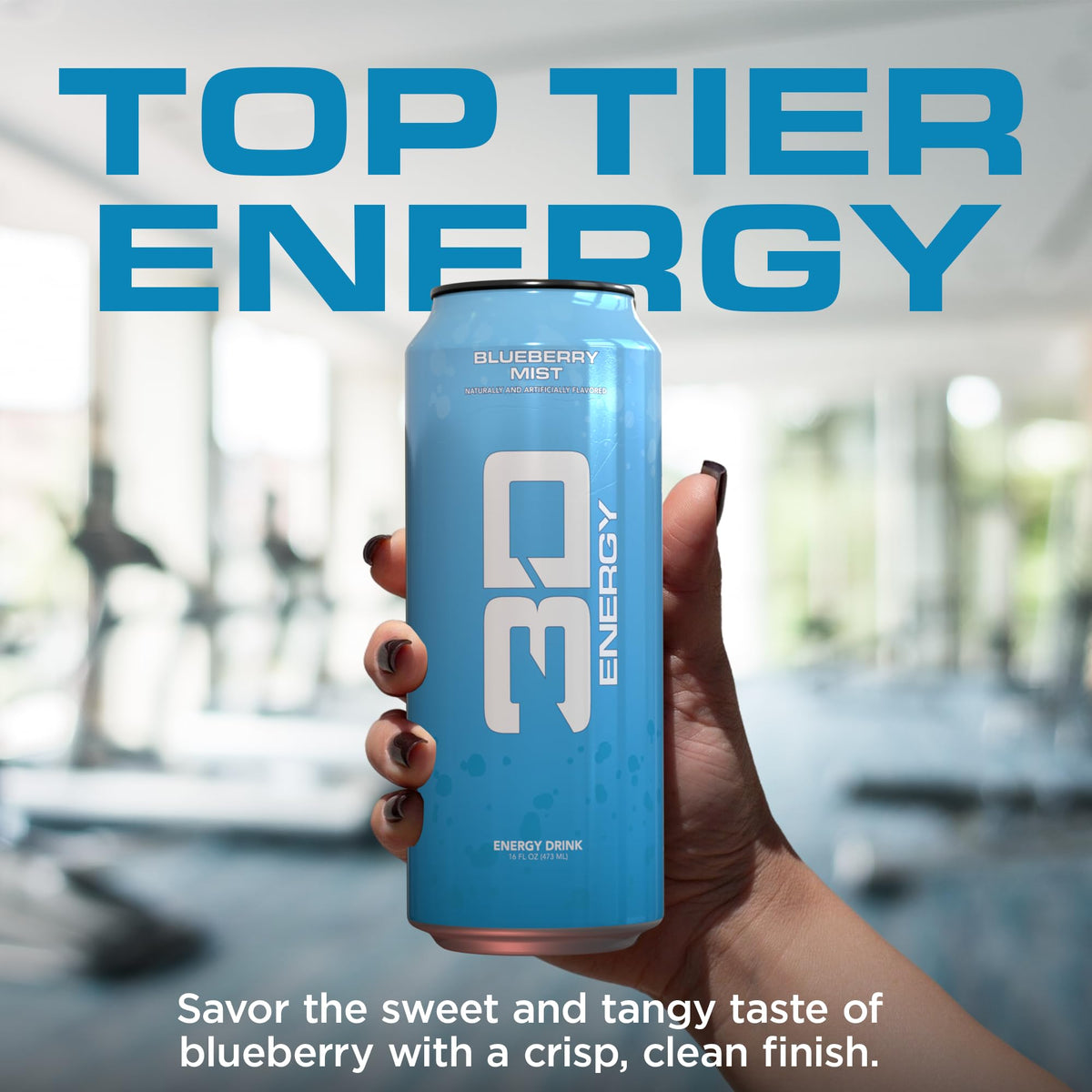 3D Sugar Free Energy Drink, Blueberry Mist, 16oz Cans, 12 Pack
