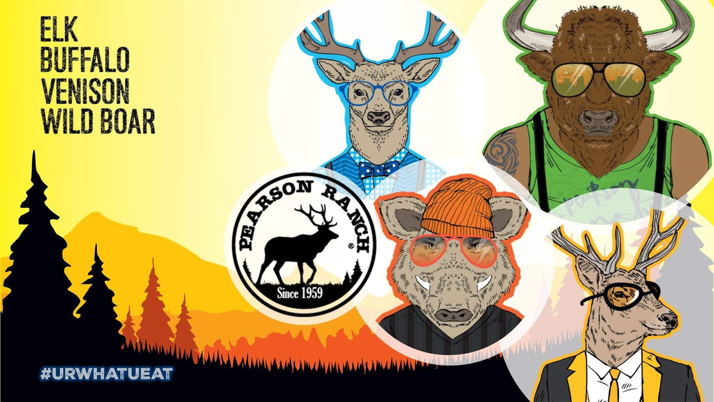 PEARSON RANCH Grass Fed Elk Jerky Pack of 2 Exotic Meat Jerky, Gluten-Free, Low-Carb, MSG-Free, High-Protein Grass-Fed, Paleo and Keto Friendly Snacks