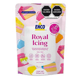 ENCO White Royal Icing Mix, Vanilla Flavor - Easy to Use, Just Add Water, Smooth & Glossy Finish, Fast Drying, Versatile for Cookie Decorating (1.1 lb