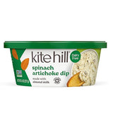 Kite Hill Spinach Artichoke Almond Milk Dip, 8 Ounces, Dairy Free, Gluten Free, Non-GMO, Vegan