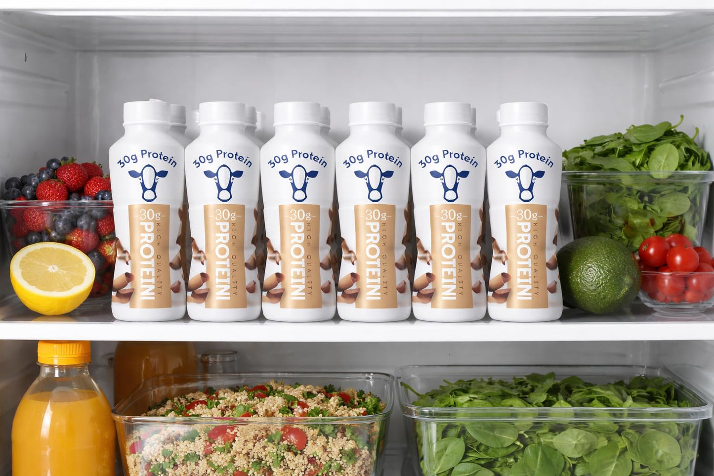 High Protein Chocolate Nutrition Shake - 30g Protein Per Botle |12 Pack (11.5 Fl Oz) Only 2g Sugar &150 Calories| Enriched With 8 Naturally Occouring