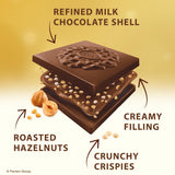 Ferrero Rocher Premium Milk Hazelnut chocolate squares, Individually Wrapped Chocolates, Great for Sharing or Gifting, 22.2 oz