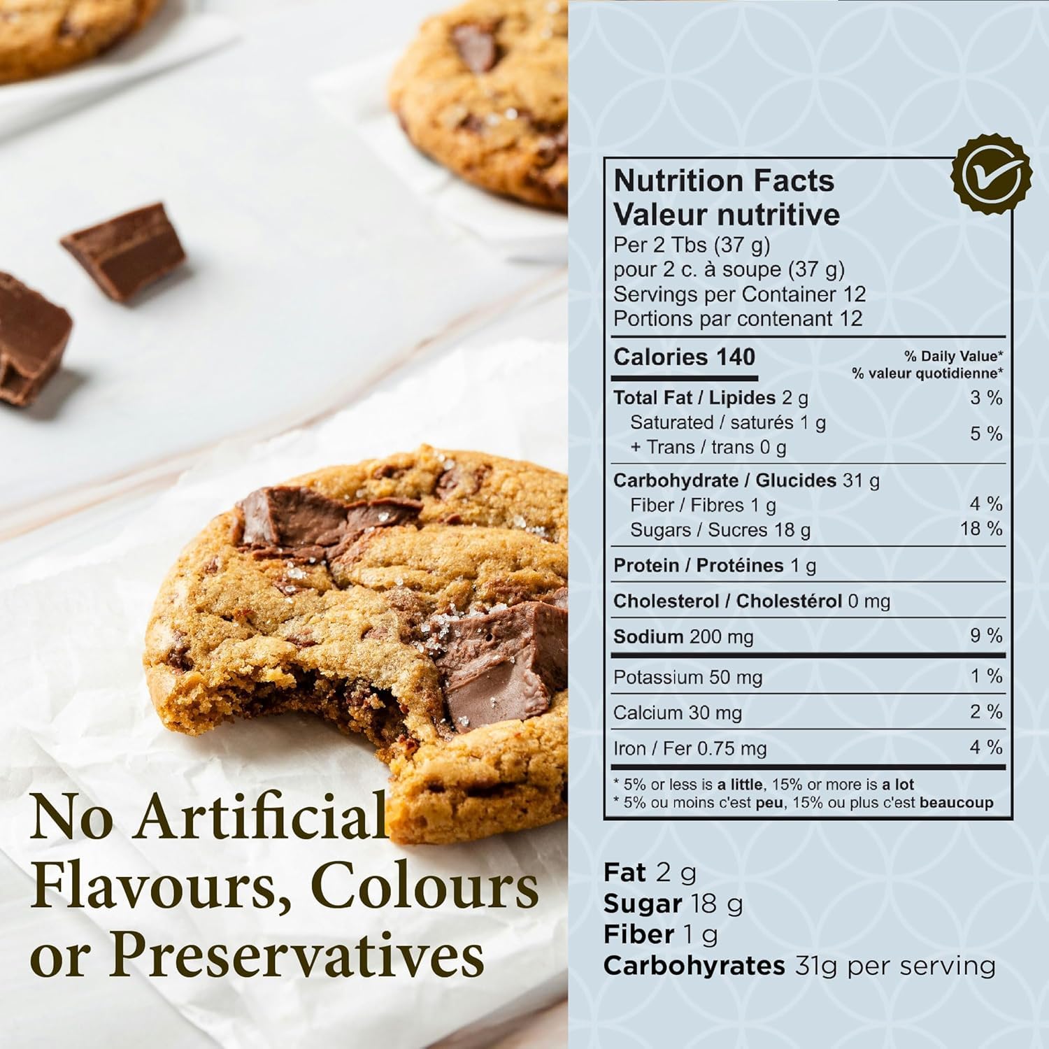Cloud 9 Gluten Free Chocolate Chip Cookie Mix, 405 g, Easy to Bake, Perfect for Gluten Free Cookies, Vegan & Kosher