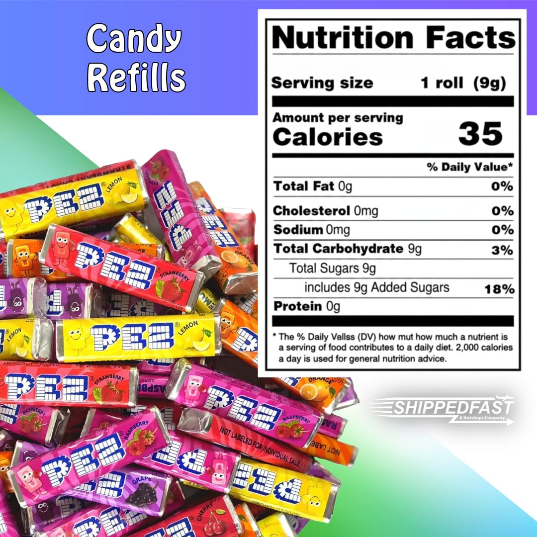 Candy Dispenser Refills, 1 lb (16oz) Variety Bag: Grape, Lemon, Strawberry Orange, Cherry, and Raspberry. Kids, Parties, Movie Theaters, Halloween