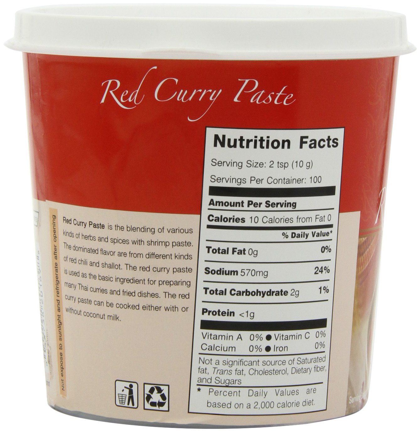 Mae Ploy Red Curry Paste, Authentic Thai Curry Paste With Red Chili, Shrimp Paste, Lemongrass and Aromatic Herbs for Cooking Butter Chicken, Rendang