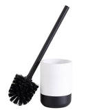 Bath Bliss Monochrome Toilet Brush | Bathroom Cleaning | Rust Resistant | 360 Degree Bristle Brush | White & Black