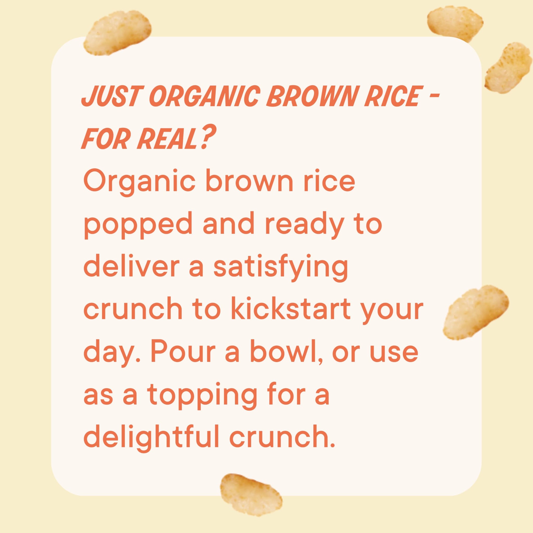 The Real Cereal Company, Organic Rice Crisps Cereal, 8.4 oz, Zero Sugar, Gluten Free, Non-GMO