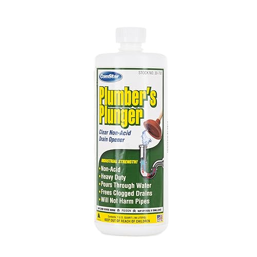 ComStar Plumber’s Plunger, 1 Quart, Liquid Drain Opener, Frees Clogged Drains Fast, Dissolves Hair Grease Soap & Organic Matter, Safe For Pipes
