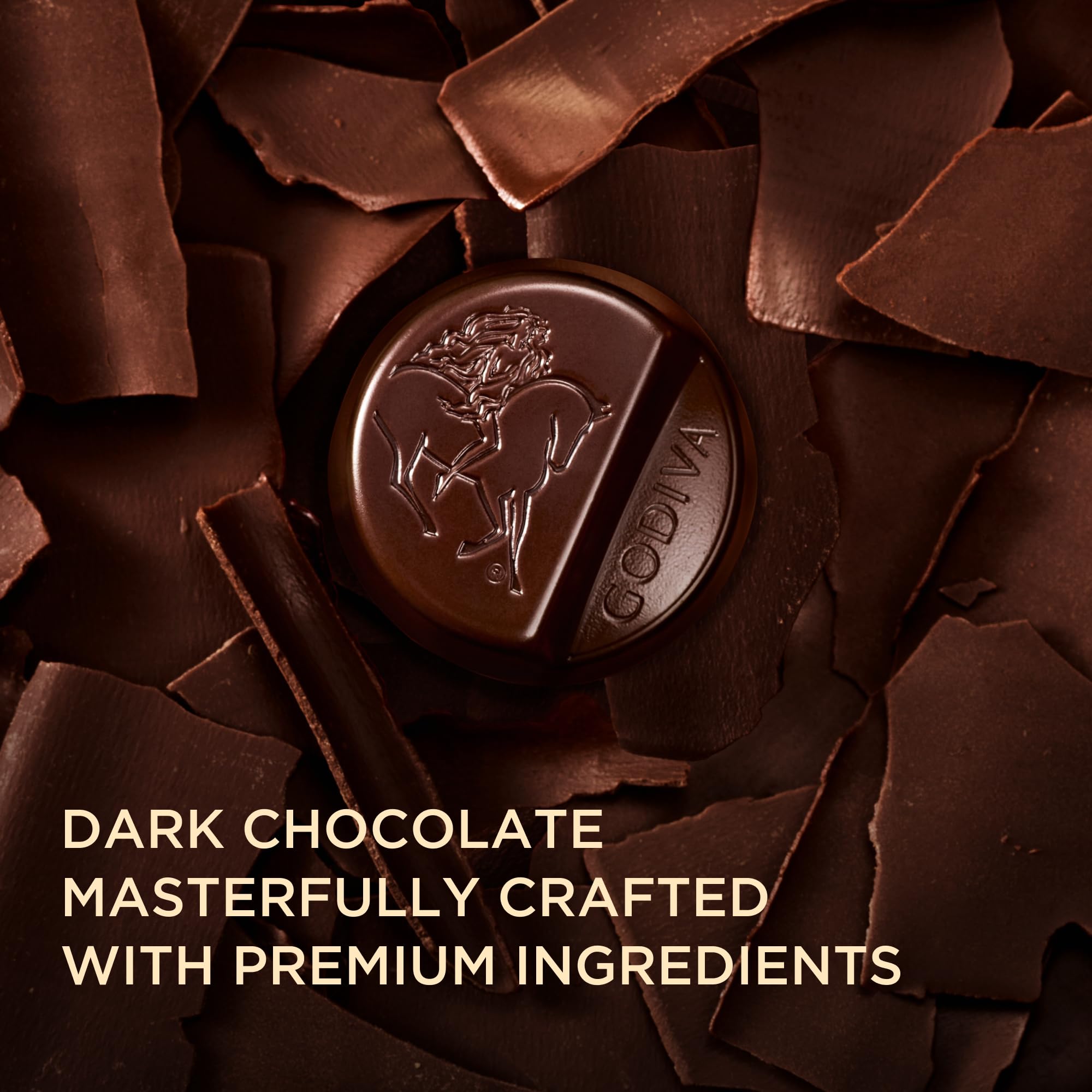Godiva Masterpiece Dark Chocolate Bag, Individually Wrapped with Ganache Center, Gourmet Gift for Birthday, Holiday, Kosher, Halal, 7oz