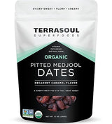 Terrasoul Superfoods Organic Pitted Medjool Dates, 12oz - Pits Removed | Soft Chewy Texture | Sweet Caramel Taste