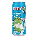Parrot Brand Coconut Water No Pulp 490ml 16.6 fl. oz.100% Juice Refreshing Coconut Taste Natural Essential Plant Based Non-GMO Electrolytes