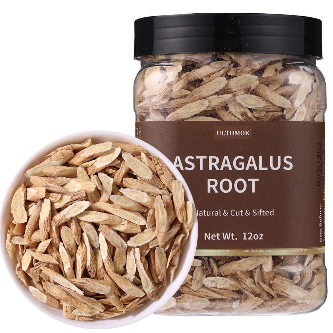 Premium Astragalus Root Tea Slices/12 Oz(339g),Featured ?? Pure and Natural,No additives,Cut and Sifted Herbal Tea.