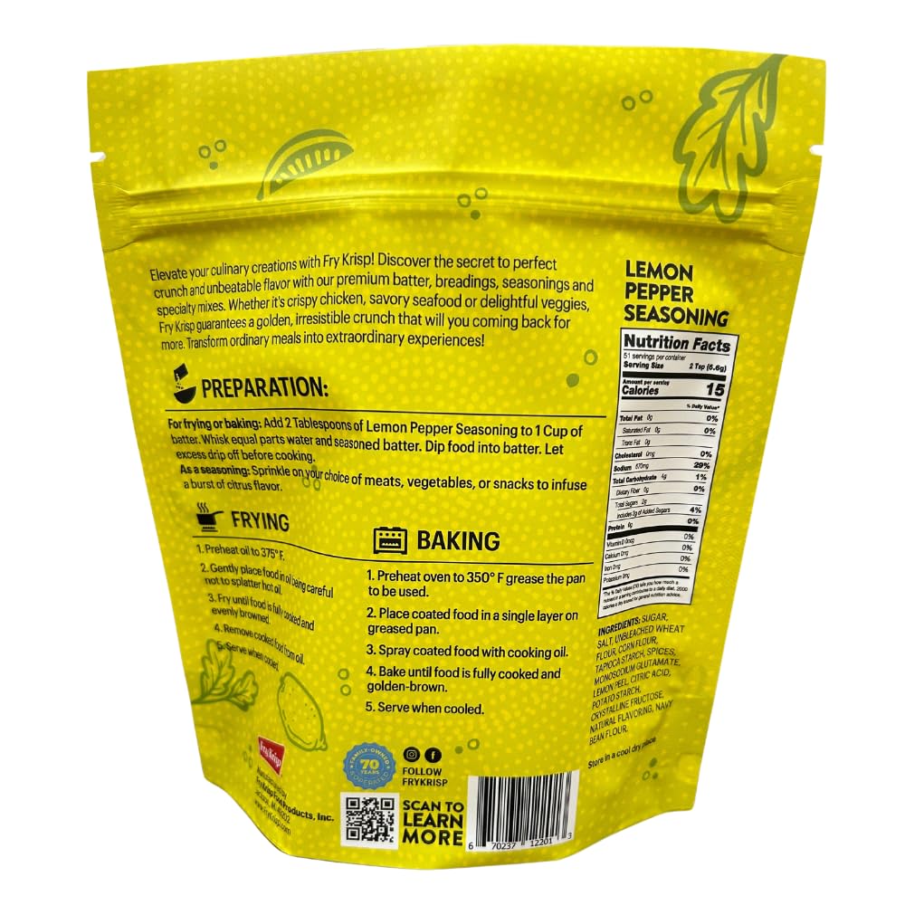 Lemon Pepper Seasoning (6 pouches 12oz each)