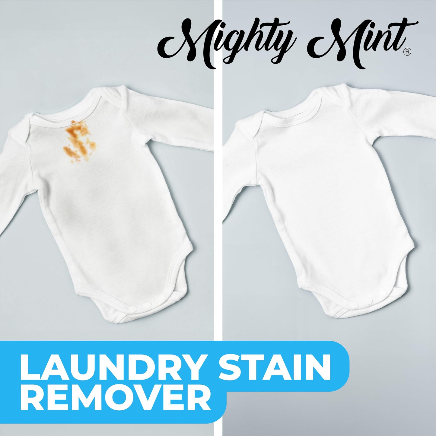 Mighty Mint Laundry Stain Remover, Parent’s Choice Spray for Stains from Food, Drink, Grease, Natural Peppermint Scent, 16oz