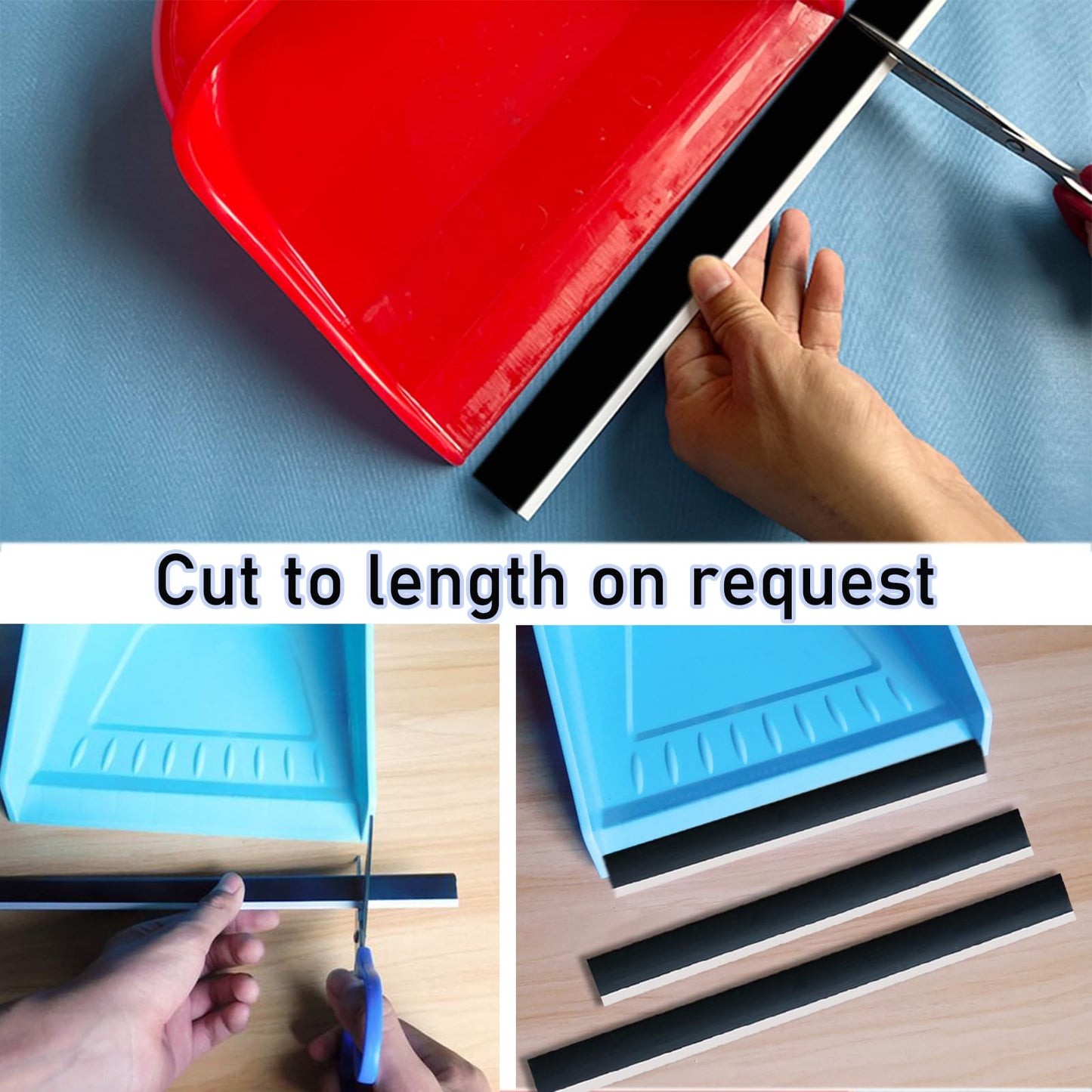 8 Pcs Dustpan Edge Replacement, 26cm Garbage Shovel Closing Edges Straps Garbage Shovel Rubber Lip Strip Plastic Strip Replacement for Dustpan Edge