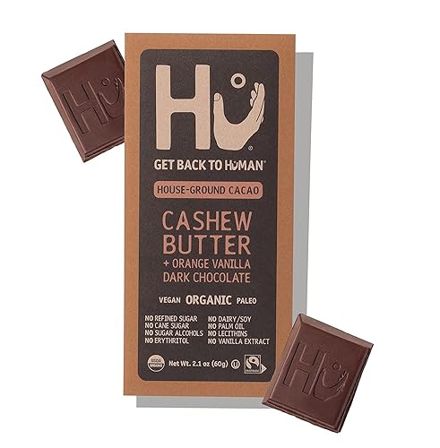 Hu Chocolate Bars | 12 Pack Orange Dream Vanilla Cashew Butter Chocolate | Natural Organic Vegan, Gluten Free, Paleo, Non GMO, Fair Trade Dark