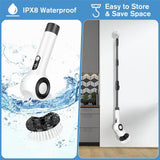 Electric Spin Scrubber, Electric Cleaning Brush, Multifunctional 360 Automatic Rotation Cordless Spin Scrubber with 7 Replaceable Brush Heads