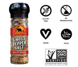 Ghost Pepper Salt Seasoning by African Dream Foods | Spicy Chili Salt with only Natural Hot Ghost Peppers & Sea Salt | Ideal for Meat, Chicken