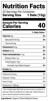 Terrasoul Superfoods Organic Pitted Medjool Dates, 12oz - Pits Removed | Soft Chewy Texture | Sweet Caramel Taste