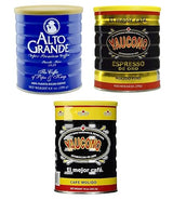 Alto Grande Arabica Medium-Dark Roast 8.8 Ounce, Yaucono Espresso Dark Roast 8.8 Ounce, Yaucono Medium Roast 10 Ounce, Ground Coffee Canisters Variety