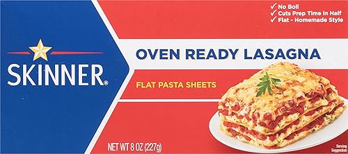 Skinner Oven-Ready Lasagna Pasta, (8 oz Each) - No-Boil, Easy-to-Layer Sheets for Homemade Lasagna