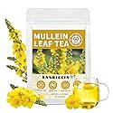 60 Handmade Mullein Tea Bags,100% Pure and Natural Mullein Leaf Tea, No Sugar/Caffeine/Additives, Support Lung Health & Respiratory Wellness